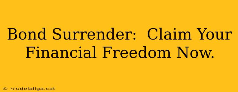 Bond Surrender:  Claim Your Financial Freedom Now.